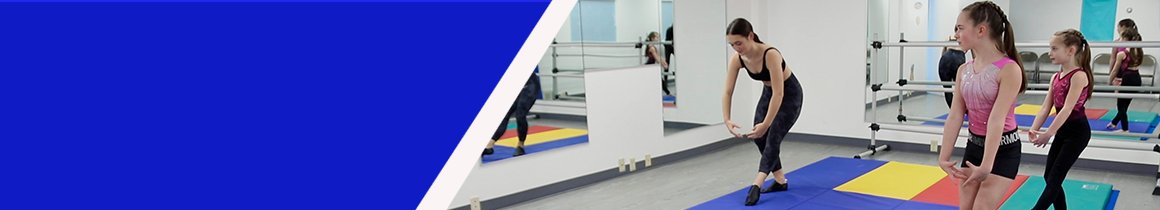 Girl performing dance move on home exercise mat