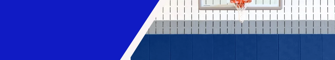 Wall padding on basketball court