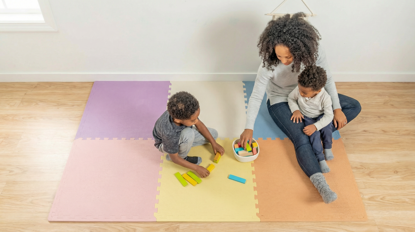 3/8" Thick Multipurpose Mats - Primary or Pastel Multicolor (6 Pack)