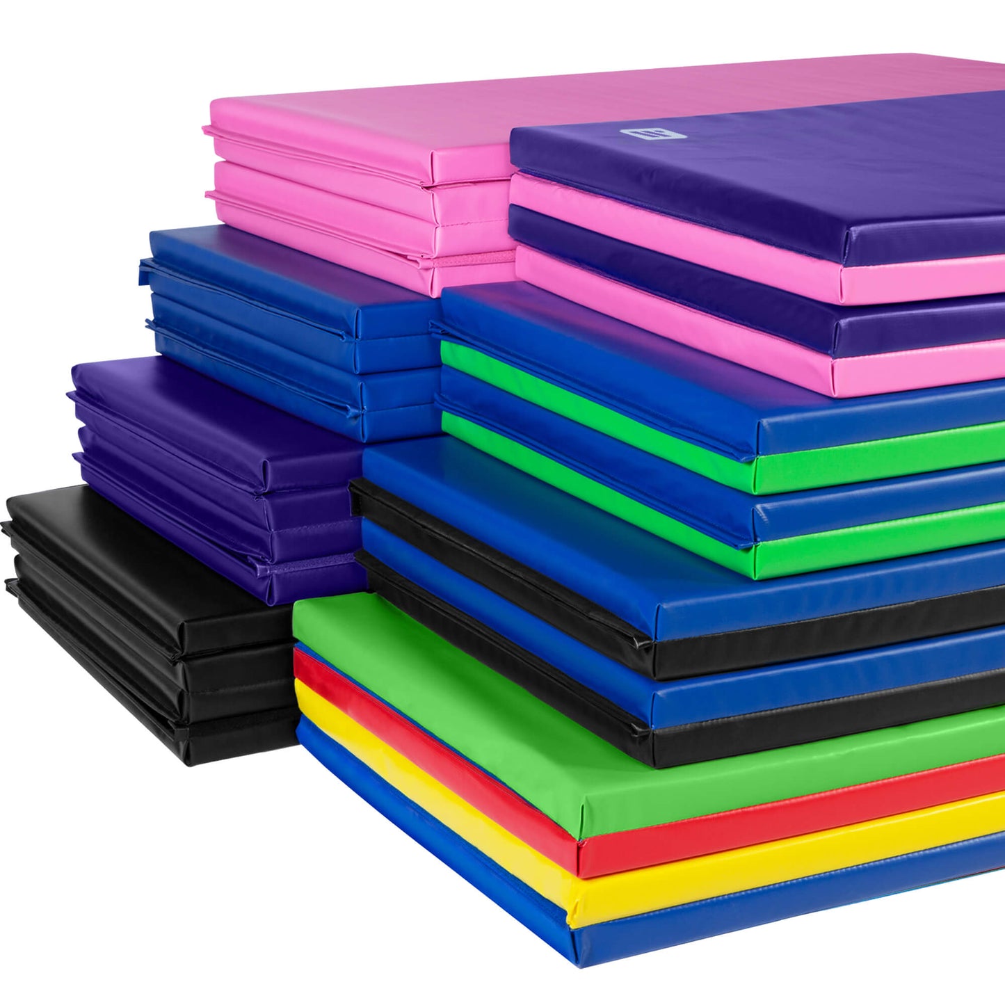 Stacked 4x10 Exercise Mats in Multiple Colors