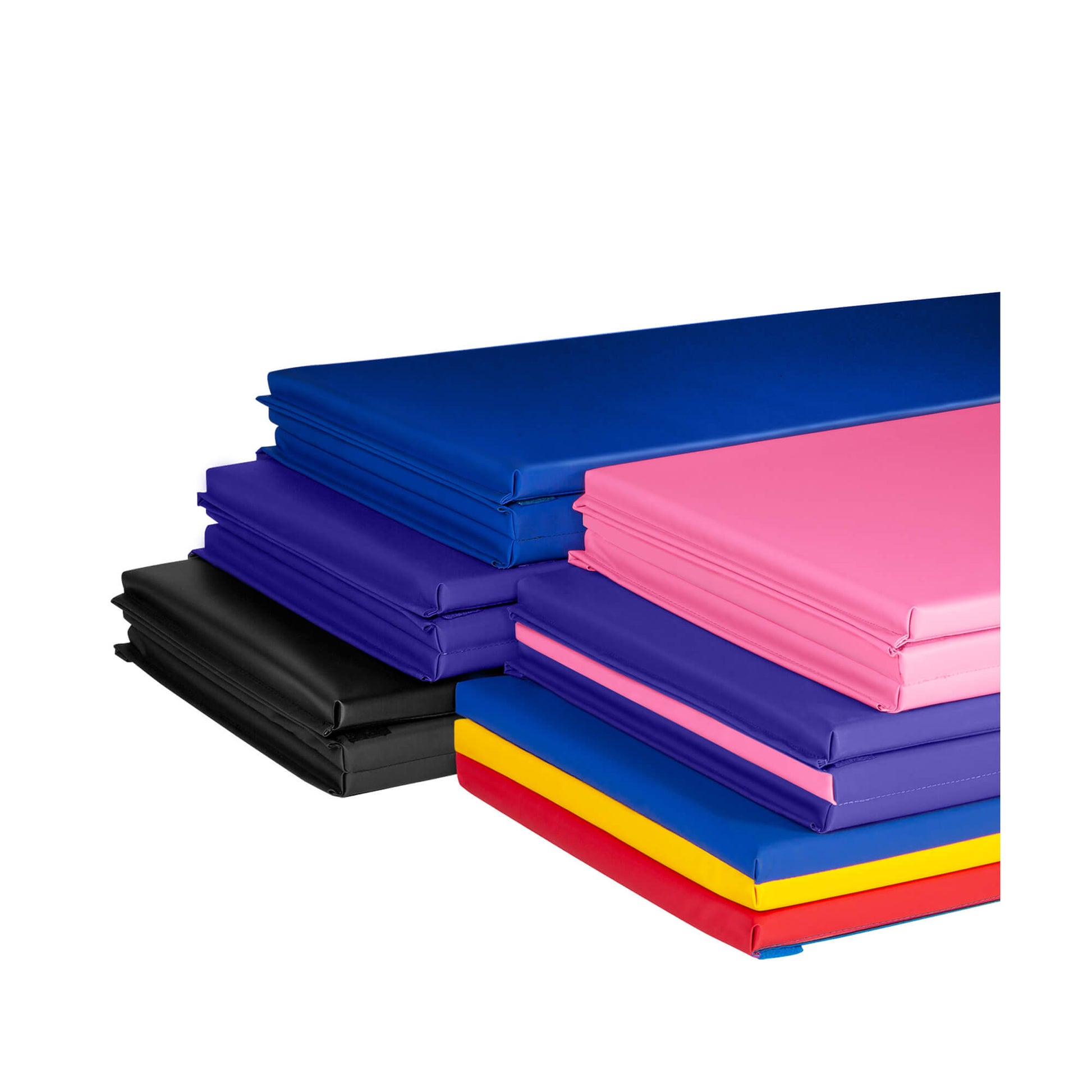 4 foot by 6 foot gymnastics tumbling mats all colors stacked