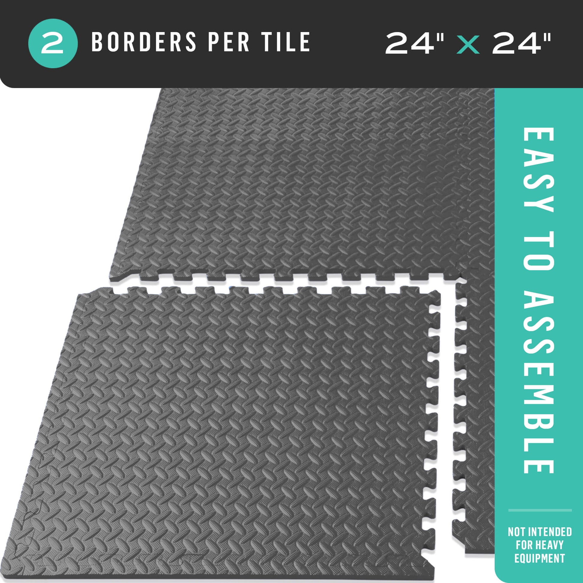 We Sell Mats 1 Thick Multipurpose Exercise Floor Mat with Eva Foam, Interlocking tiles, Anti-Fatigue for Home or Gym, 24 in x 24